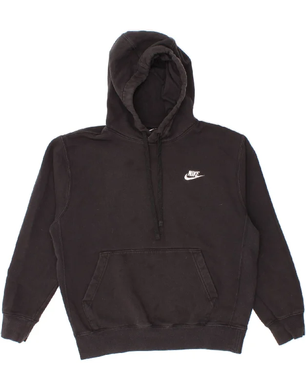 Deal Mania NIKE Womens Oversized Hoodie Jumper UK 10 Small Black Cotton