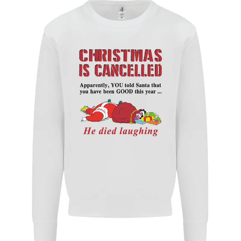 Bargain Prices Christmas Is Cancelled Funny Santa Clause Mens Sweatshirt Jumper