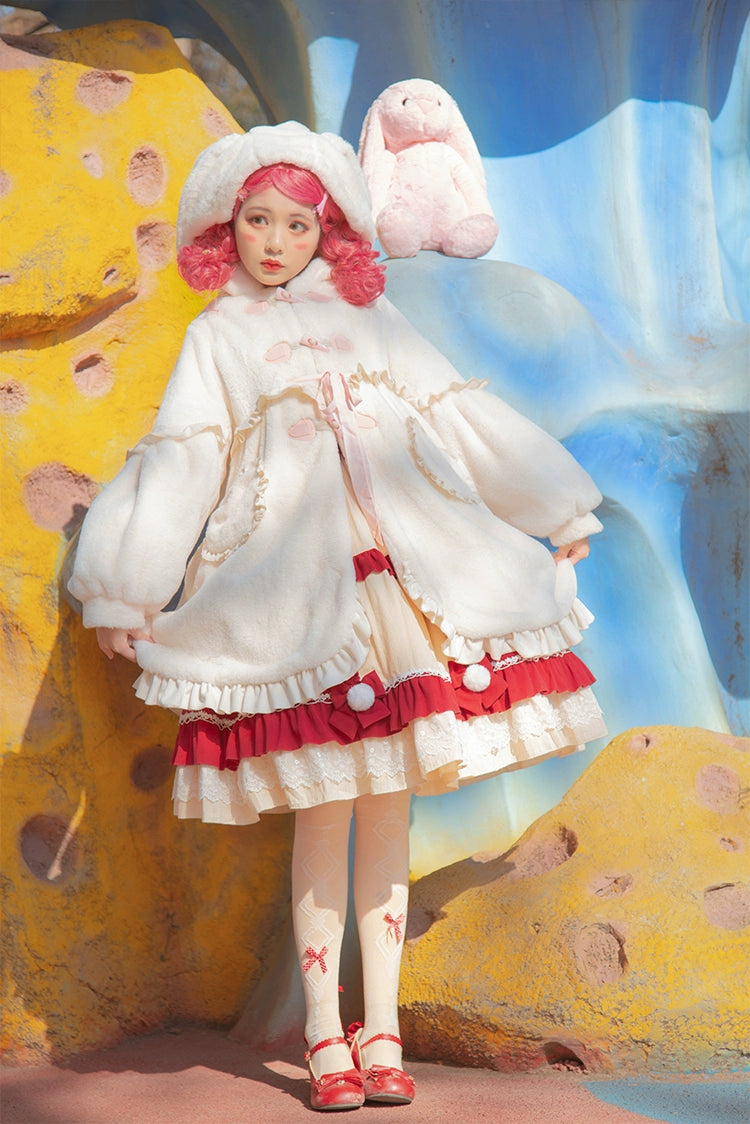 Early Bird Discount contemporary coatZhiJinYuan~Long Ear Bunny~Kawaii Lolita Coat Fleece Bunny Ear Top