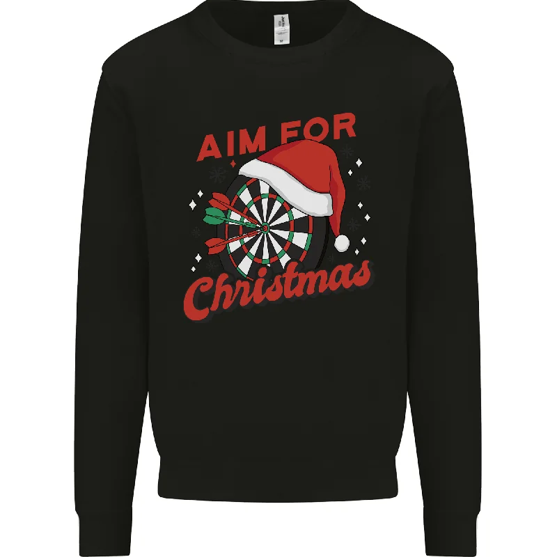 Reduced Prices Darts Aim for Christmas Funny Xmas Mens Sweatshirt Jumper