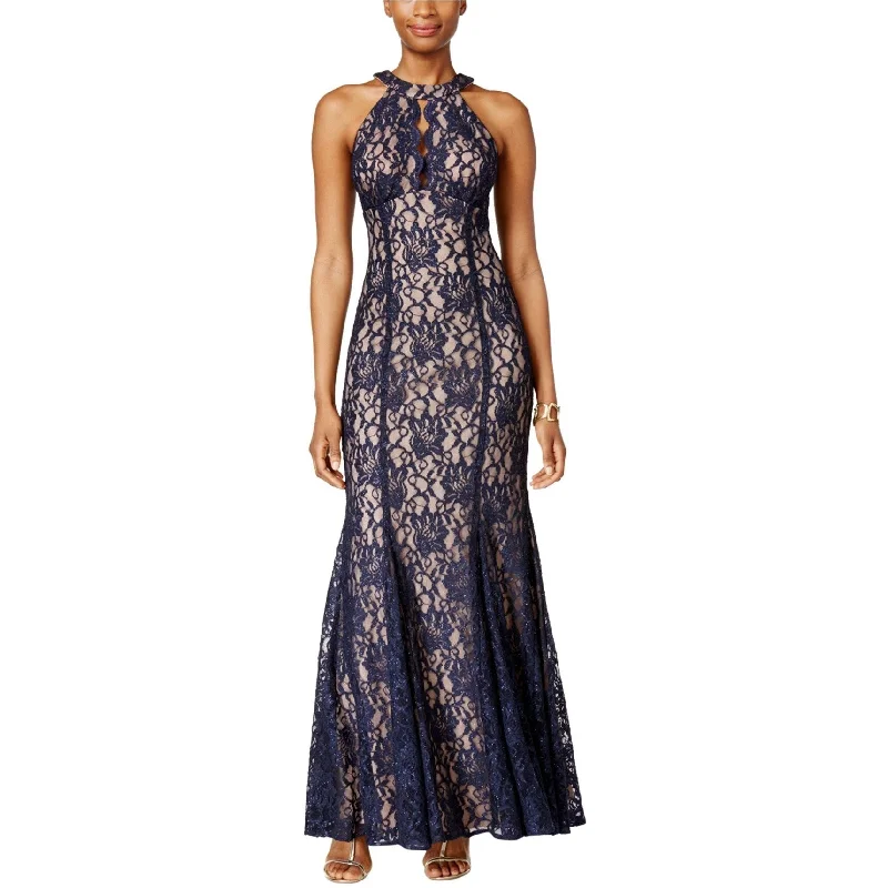 Exclusive Online Offer lace-up dressNightway Womens Nightway Lace Keyhole Halter Gown Dress