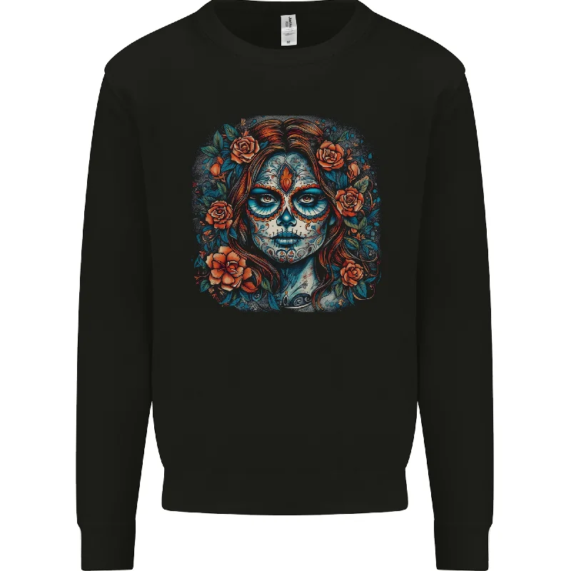 Special Savings Day of the Dead Sugar Skull Girl Santa Muerte Mens Sweatshirt Jumper