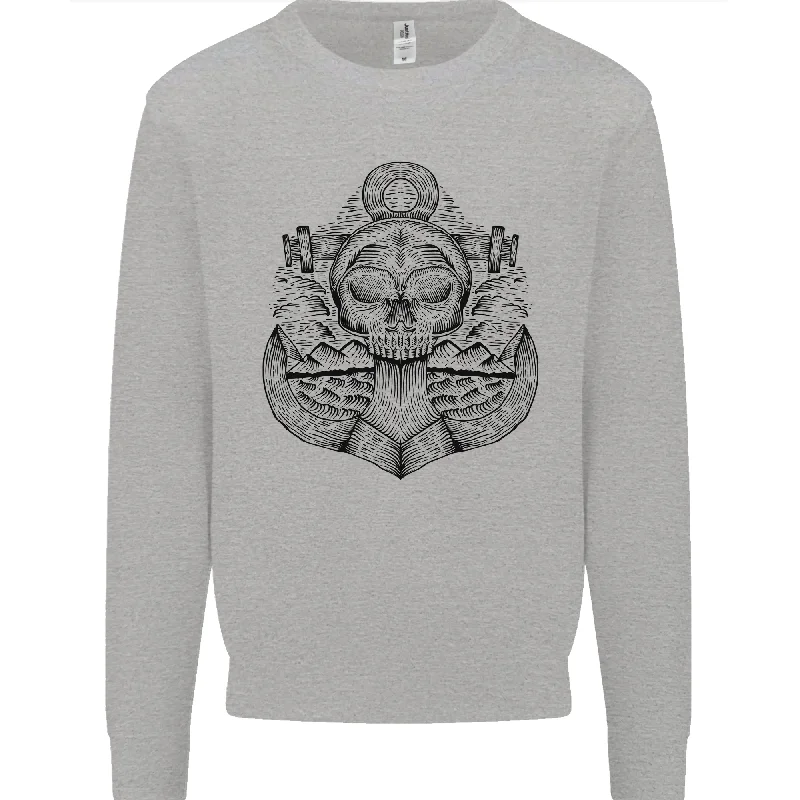 TIME-Limited Offer eco-friendly sports hoodieAnchor Skull Sailor Sailing Captain Pirate Ship Mens Sweatshirt Jumper