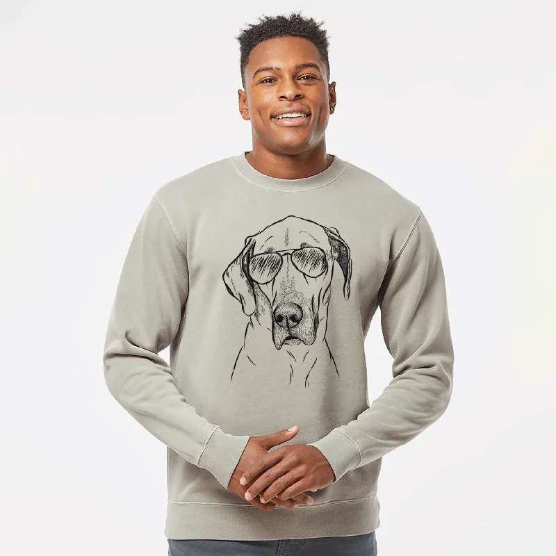 Lowest Price Aviator Gracie the Great Dane - Unisex Pigment Dyed Crew Sweatshirt