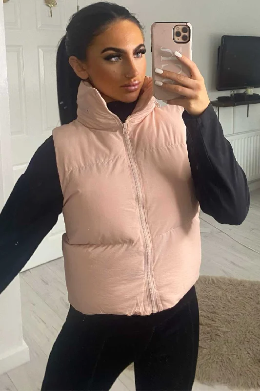 Instant Savings modern coatPink Puffer Gilet Bodywarmer