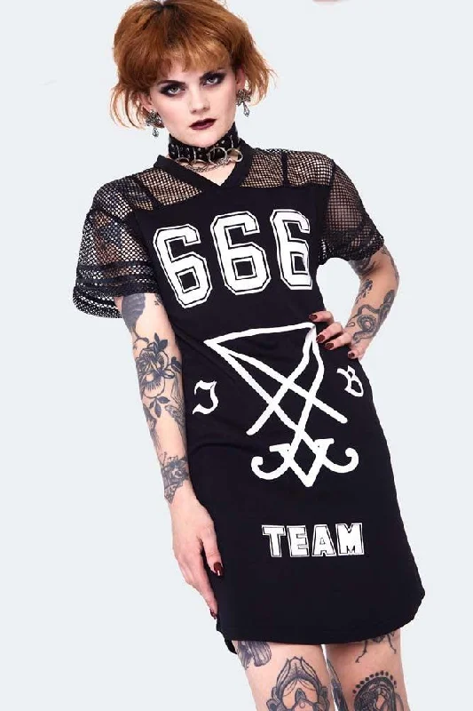 Quick Sale lace-up dress666 Team Support Jersey Dress