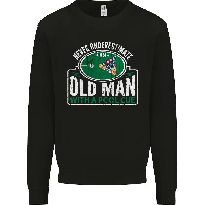 Price Drop high-quality athletic sweatshirtAn Old Man With a Pool Cue Player Funny Mens Sweatshirt Jumper