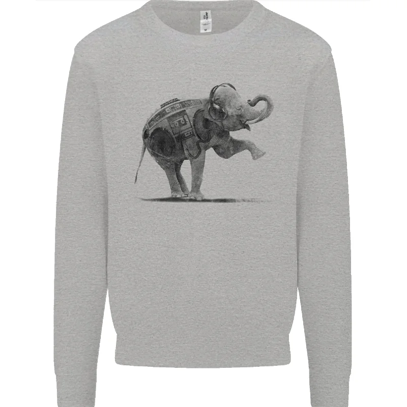 Daily Deals Dancing Musical Elephant Ghetto Blaster Mens Sweatshirt Jumper