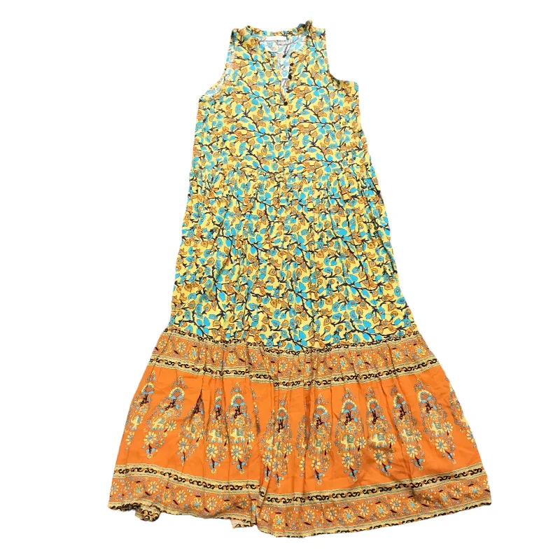 Crazy Savings layered dressDress Casual Maxi By Clothes Mentor In Blue & Yellow, Size: M Crazy Savings layered dressDress Casual Maxi By Clothes Mentor In Blue & Yellow, Size: M