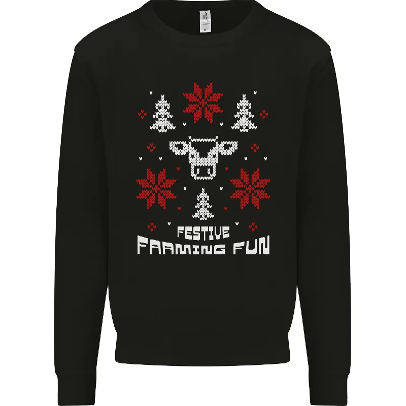 Seasonal Sale Christmas Farming Fun Funny Farmer Xmas Mens Sweatshirt Jumper
