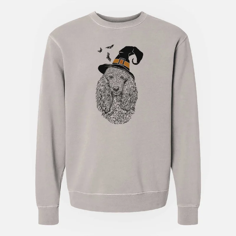Act Fast Witch Kenna the Standard Poodle - Unisex Pigment Dyed Crew Sweatshirt