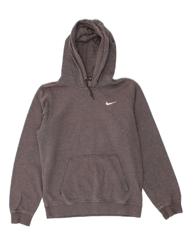 NIKE Mens Hoodie Jumper Small Grey Cotton