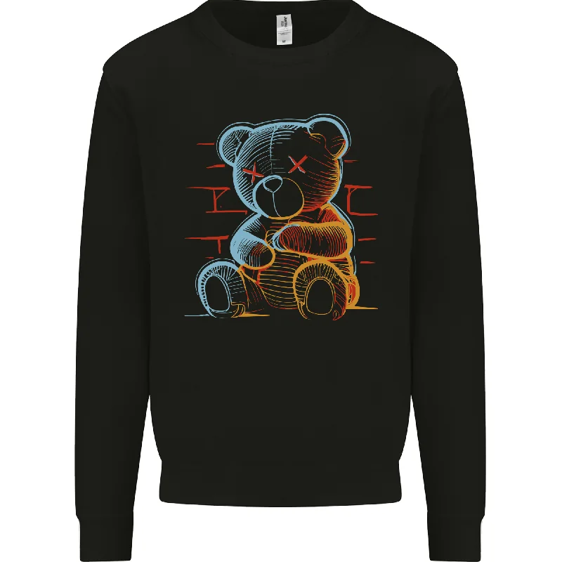 Deal Explosion athletic casual sweatshirtAn Urban Teddy Bear Mens Sweatshirt Jumper
