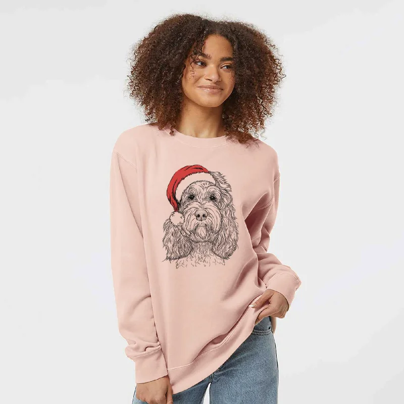 urban sports sweatshirtSanta Chloe the Cockapoo - Unisex Pigment Dyed Crew Sweatshirt