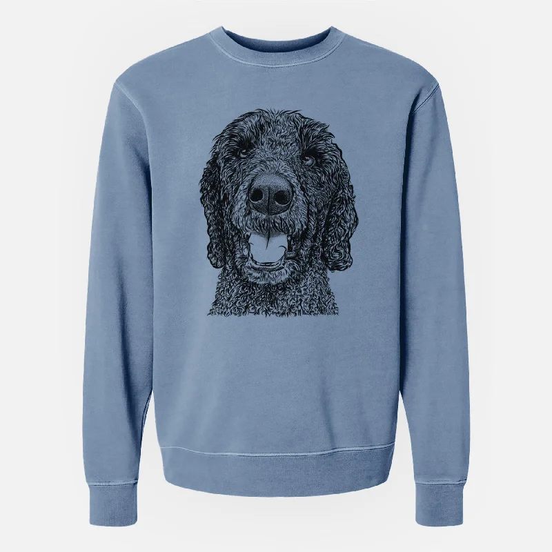 Now or Never Bare Obi James the Goldendoodle - Unisex Pigment Dyed Crew Sweatshirt