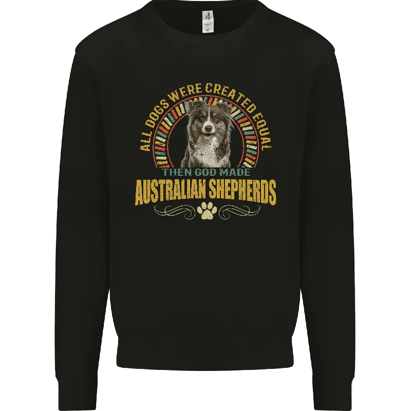 retro sports hoodieAn Australian Shepherd Dog Mens Sweatshirt Jumper