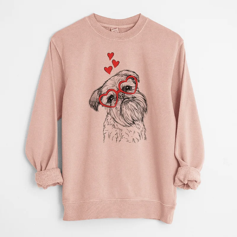 Special Discount Valentine Jasper Joe the Brussels Griffon - Unisex Pigment Dyed Crew Sweatshirt