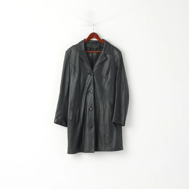 Exclusive Offers tailored blazer coatVintage Women L Jacket Black Leather Soft Skin Single Breasted Classic Coat Exclusive Offers tailored blazer coatVintage Women L Jacket Black Leather Soft Skin Single Breasted Classic Coat