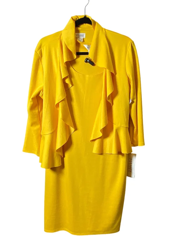 Huge Savings wrap-around dressDress Suit 2pc By Allison Taylor In Yellow, Size: L