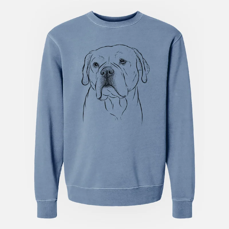 Deep Discounts Bare Nora the American Bulldog Mix - Unisex Pigment Dyed Crew Sweatshirt
