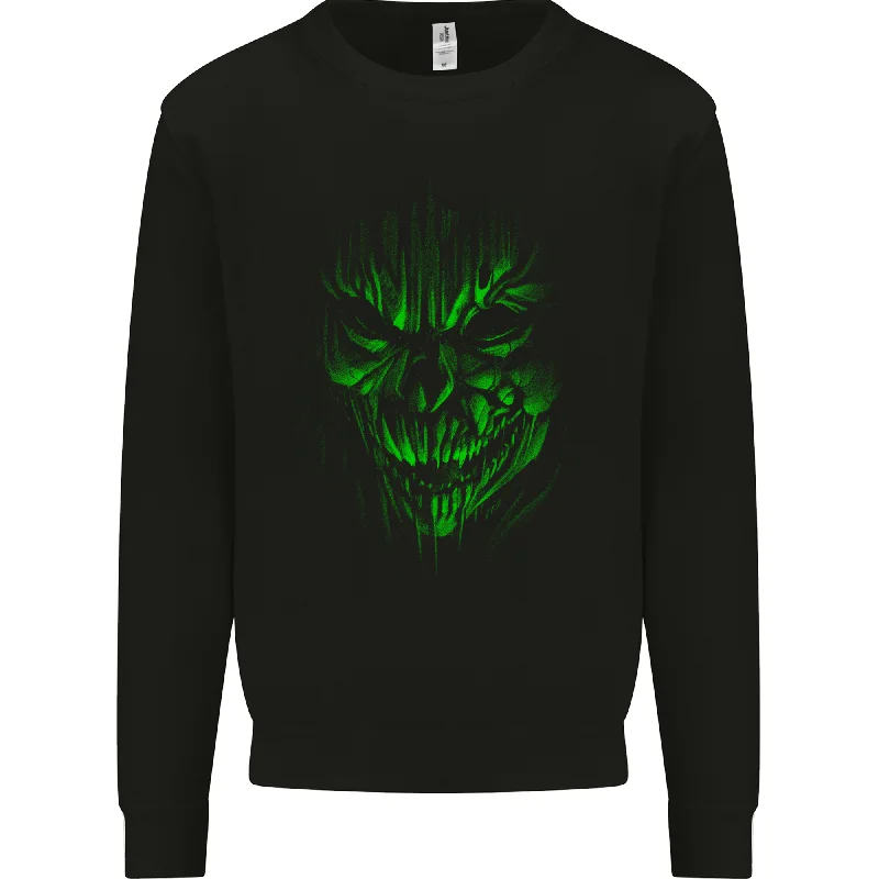 Special Price Demon Skull Devil Satan Grim Reaper Gothic Mens Sweatshirt Jumper
