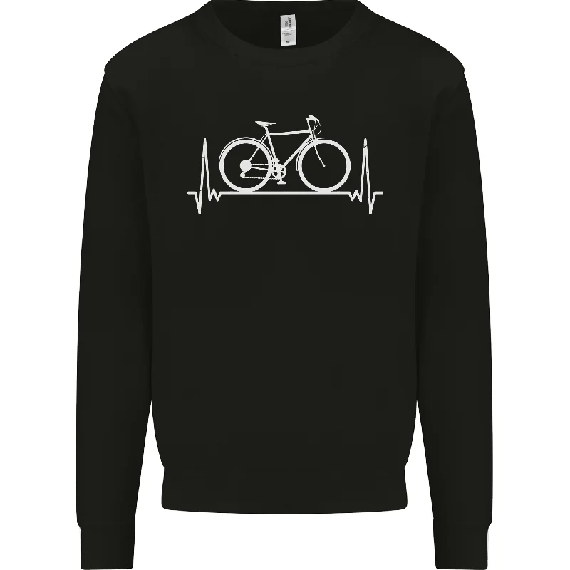 Sale Event Cycling Heart Beat ECG Bike Bicycle Cyclist Mens Sweatshirt Jumper