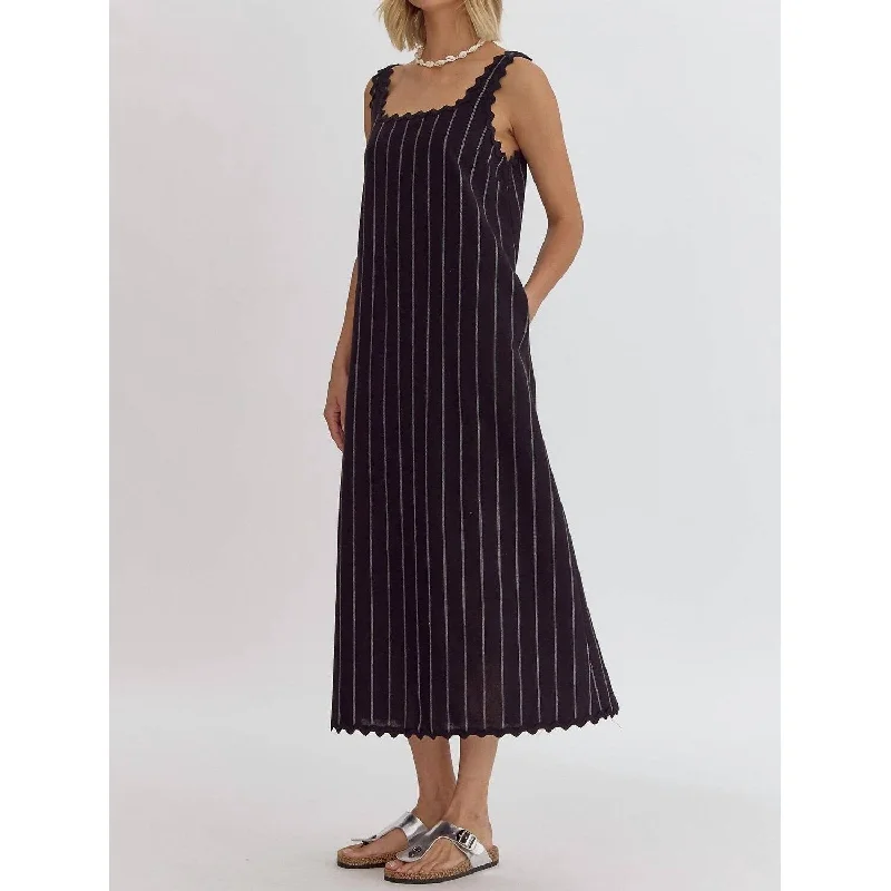 casual midi dressEntro - Ric Rac Striped Dress