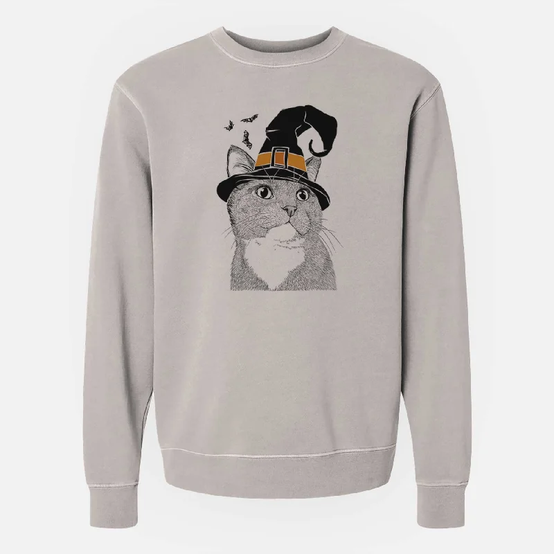 Today’s Deal Witch Gizmo the Grey Cat - Unisex Pigment Dyed Crew Sweatshirt