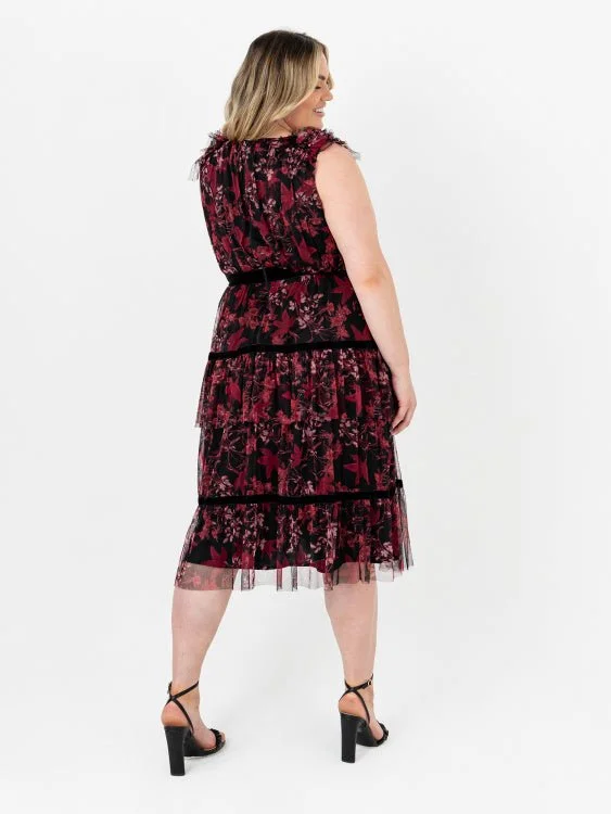 Anniversary Sale puff sleeve dressAnaya With Love Recycled Floral Red & Black Midi Dress Anniversary Sale puff sleeve dressAnaya With Love Recycled Floral Red & Black Midi Dress