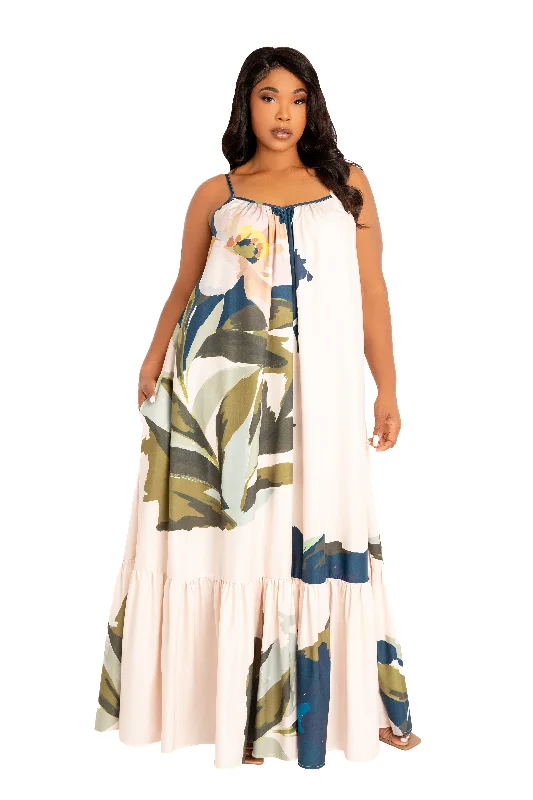 Can't Be Beat party dressFloral Voluminous Maxi Dress