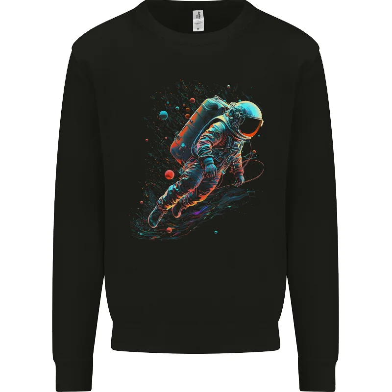 trendy gym wear hoodieAn Astronaut in Outer Space Man Mens Sweatshirt Jumper