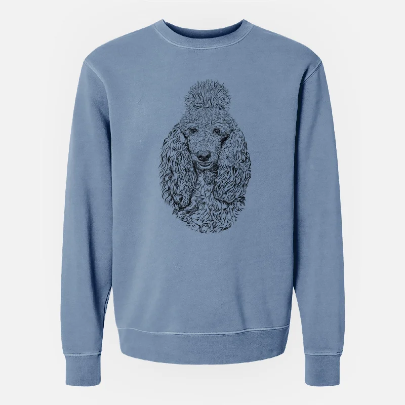 Bonus Savings Bare Kenna the Standard Poodle - Unisex Pigment Dyed Crew Sweatshirt
