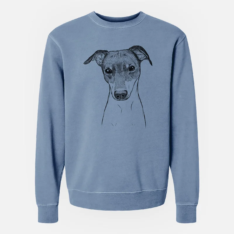 Clearance Items Bare Momo the Japanese Terrier - Unisex Pigment Dyed Crew Sweatshirt