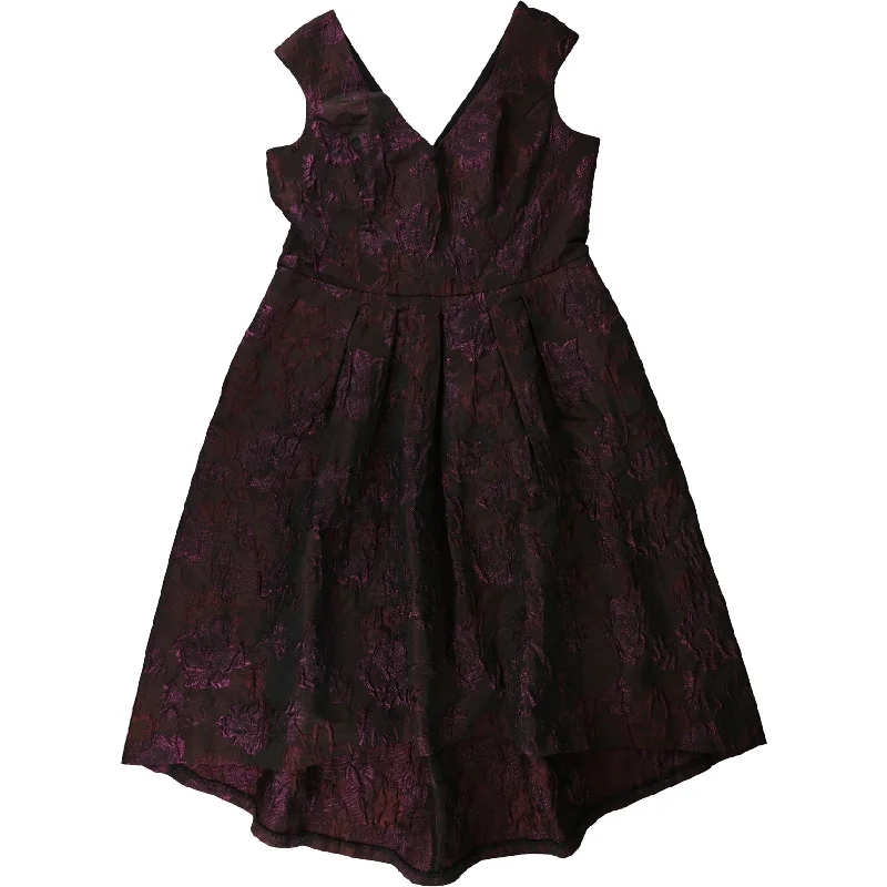 Value Deals ashionable dressRalph Lauren Womens Metallic Embroidered Bodycon High-Low Dress, Purple, 10