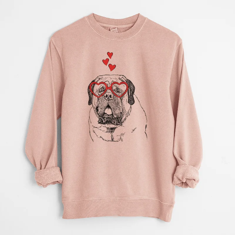 Markdowns Valentine Jed the English Mastiff - Unisex Pigment Dyed Crew Sweatshirt