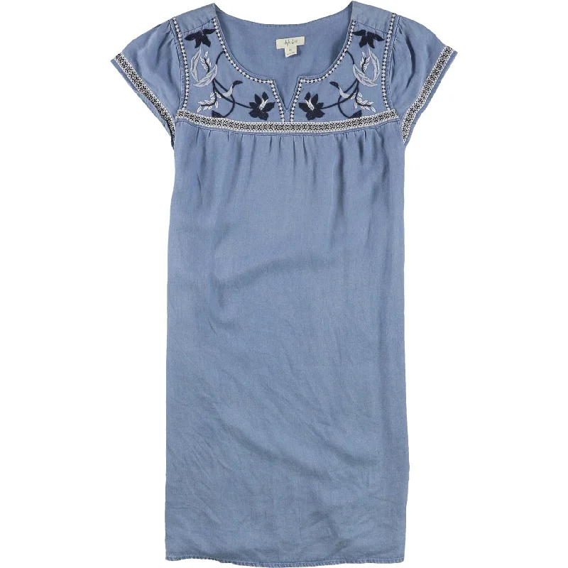 Reduced Prices backless dressStyle & Co. Womens Embroidered Shift Dress, Blue, Medium Reduced Prices backless dressStyle & Co. Womens Embroidered Shift Dress, Blue, Medium