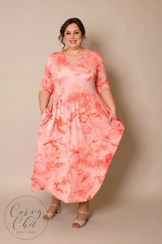 Instant Savings oversized dressTie Dye Stretchy Plus Size Maxi Dress with Pockets + Sleeves Instant Savings oversized dressTie Dye Stretchy Plus Size Maxi Dress with Pockets + Sleeves