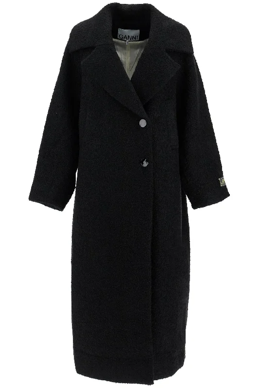 Season Finale Sale cold weather coatlong bouclé coat for W0024 BLACK
