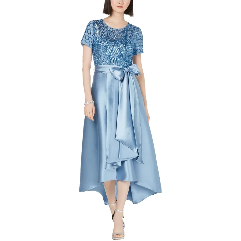 Deal Zone spaghetti strap dressR & M Richards Womens Sequin Gown Dress, Blue, 12