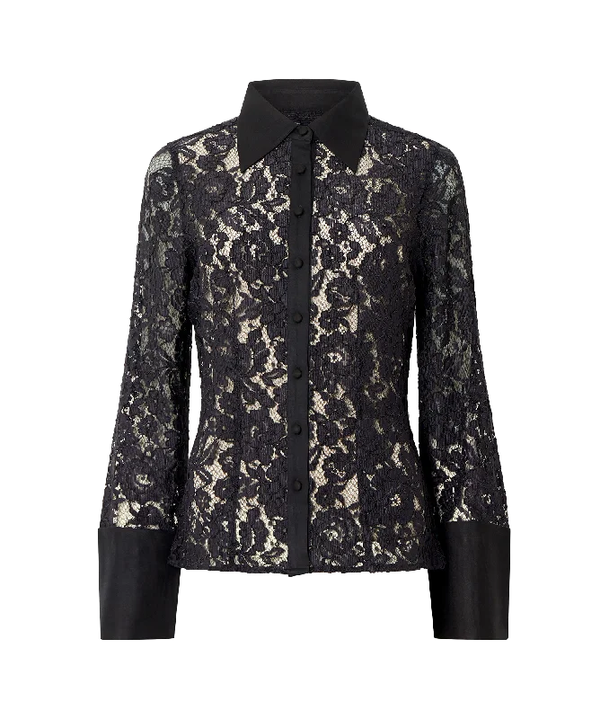 Deal Alert insulated winter jacketAsura Lace Long Sleeve Shirt - Black