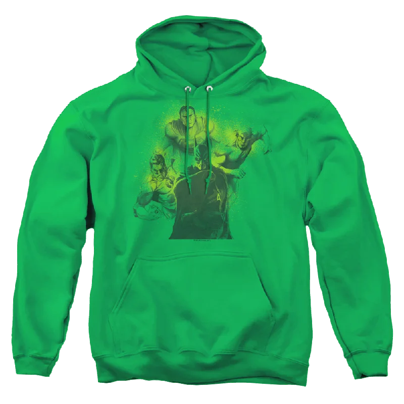 retro hoodieJustice League Spray Sketch League - Pullover Hoodie