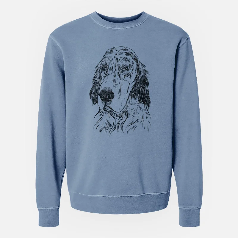 Special Buy Bare Hutch the English Setter - Unisex Pigment Dyed Crew Sweatshirt