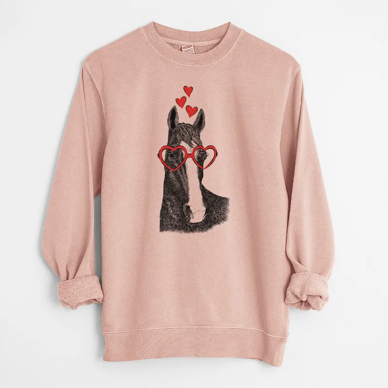 Final Clearance Valentine Gibson the Tennessee Walking Horse - Unisex Pigment Dyed Crew Sweatshirt