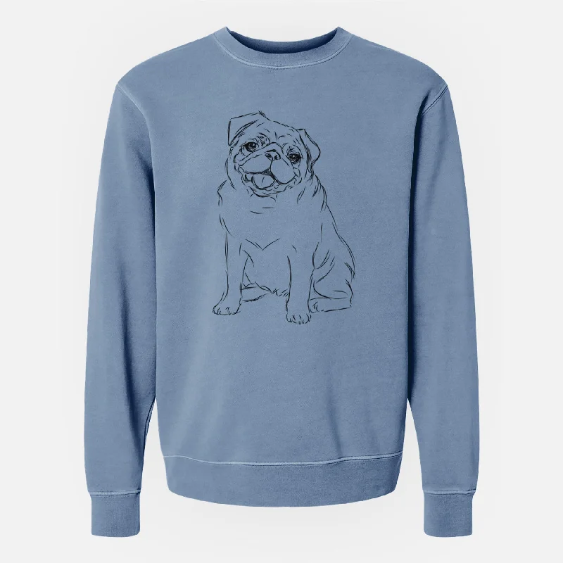 Shop and Save Bare Higgins the Pug - Unisex Pigment Dyed Crew Sweatshirt