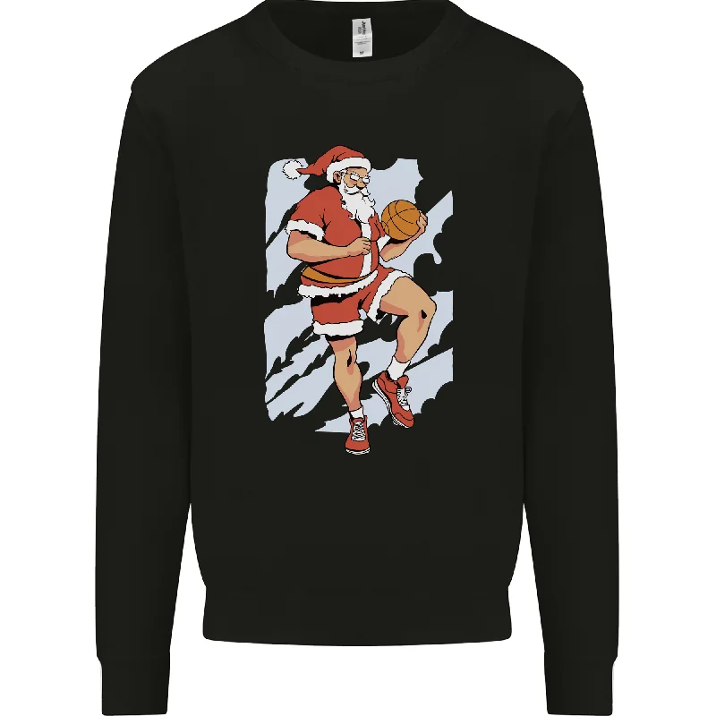 The Best Prices Christmas Basketball Santa Xmas Mens Sweatshirt Jumper