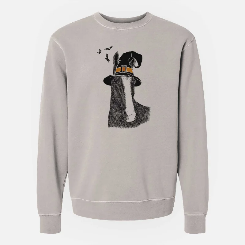 Final Markdown Witch Gibson the Tennessee Walking Horse - Unisex Pigment Dyed Crew Sweatshirt