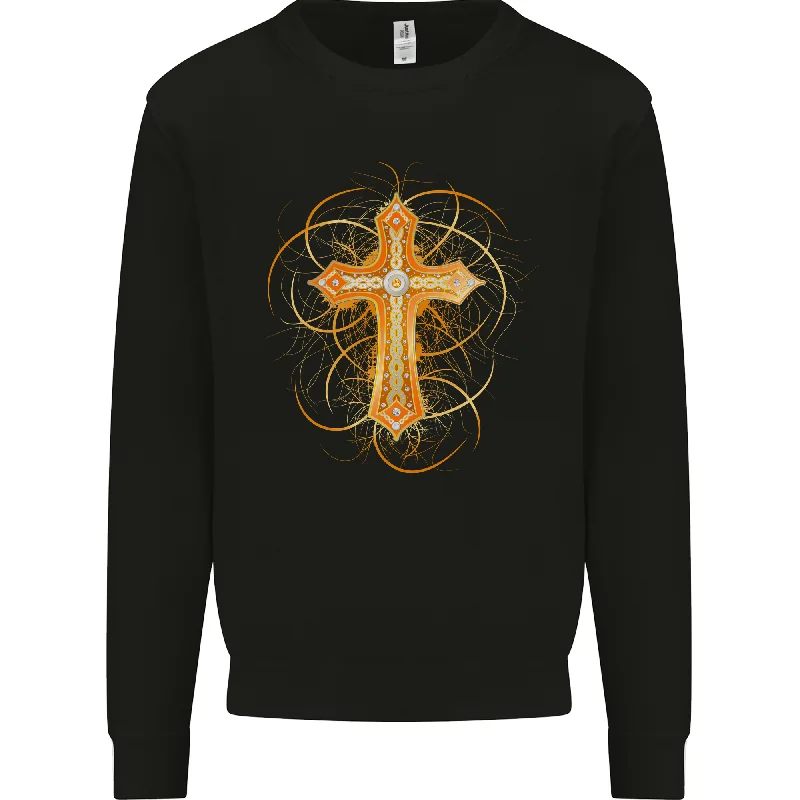 Big Discounts Christian Cross Medieval Fantasy Gothic Mens Sweatshirt Jumper