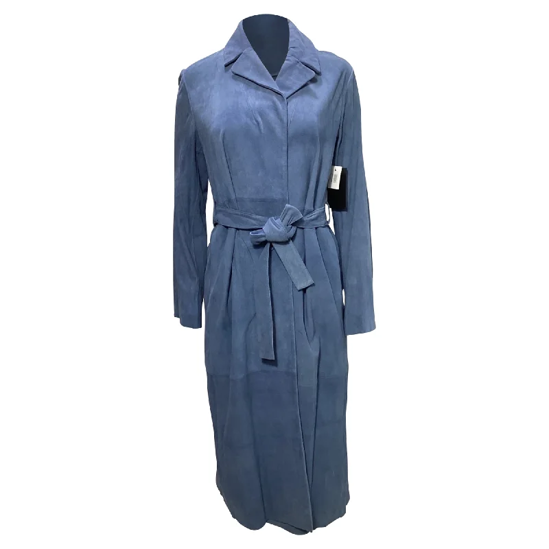 Stine Goya Luisa Coat in Blue Suede