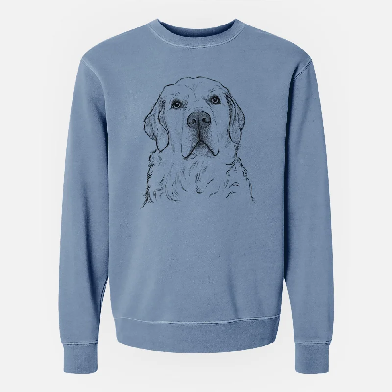 Super Sale Bare Hank the Irish Cream Golden Retriever - Unisex Pigment Dyed Crew Sweatshirt