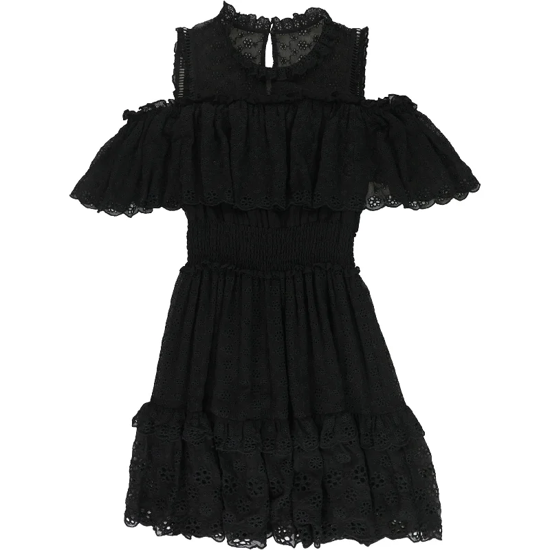 Overstock Sale floral wrap dressRebecca Taylor Womens Cold Shoulder Flounce Dress, Black, 8 Overstock Sale floral wrap dressRebecca Taylor Womens Cold Shoulder Flounce Dress, Black, 8